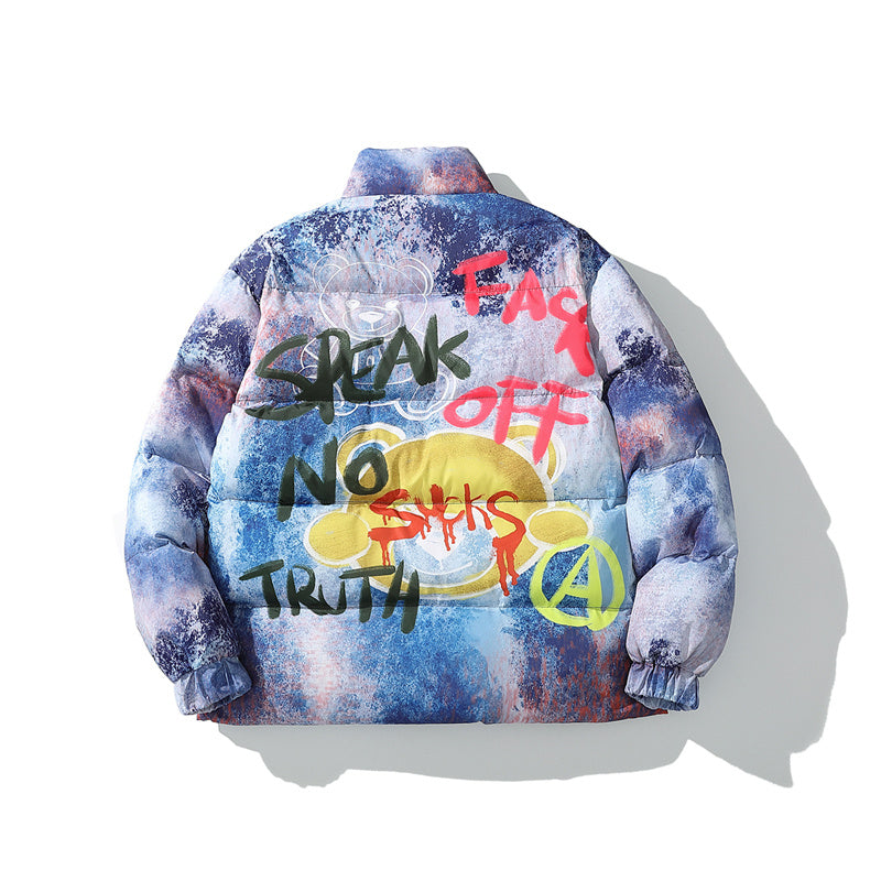 European and American Graffiti Printed Jacket