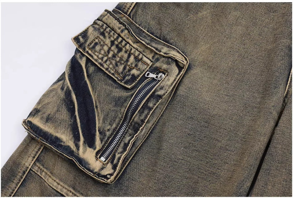 Retro Pocket Wide Leg Jeans