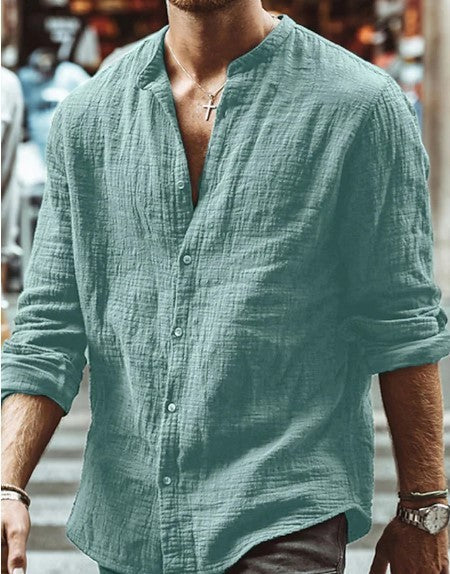 Solid Color Casual Long Sleeve Shirt