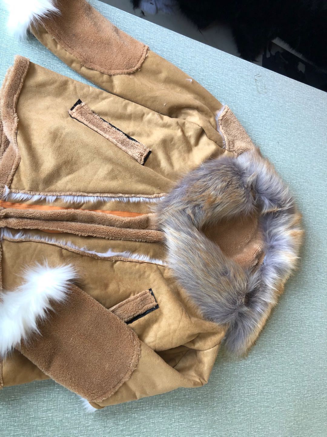 Men's Faux Fur Collar Long Sleeve Jacket