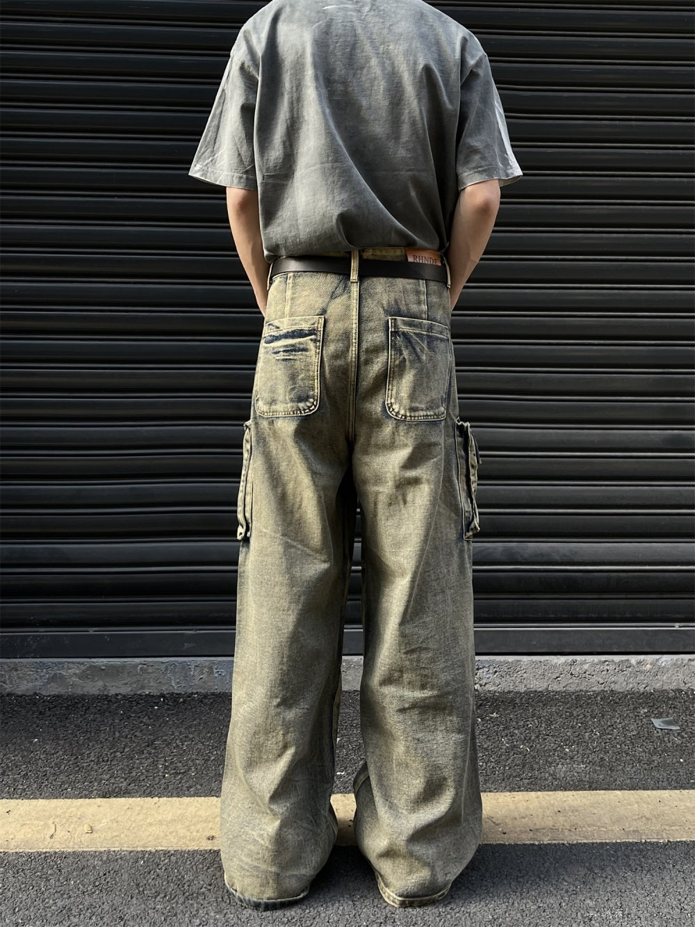 Retro Pocket Wide Leg Jeans