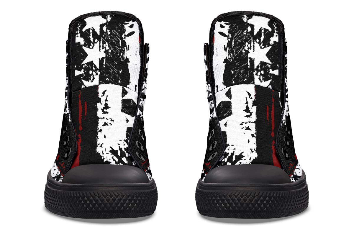 Zapatillas altas de lona con estampado de estrellas