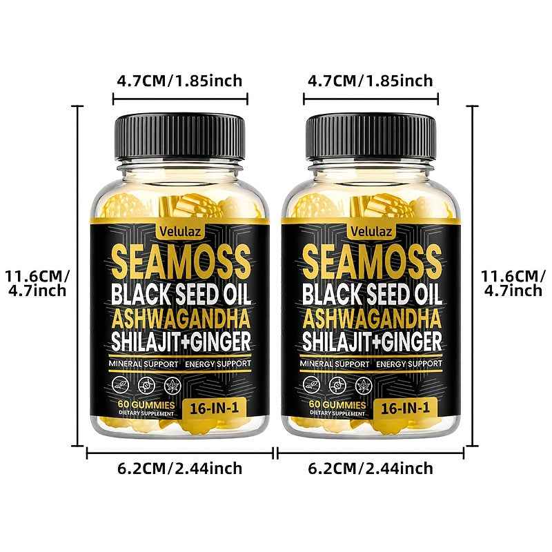 Powerful Superfood Gummies Sea Moss Black Seed Ashwagandha Shilajit
