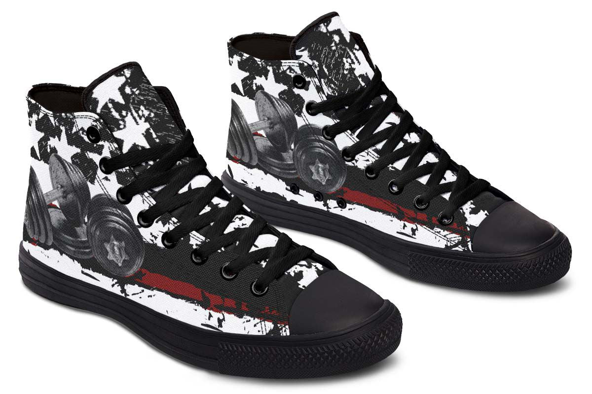 Zapatillas altas de lona con estampado de estrellas