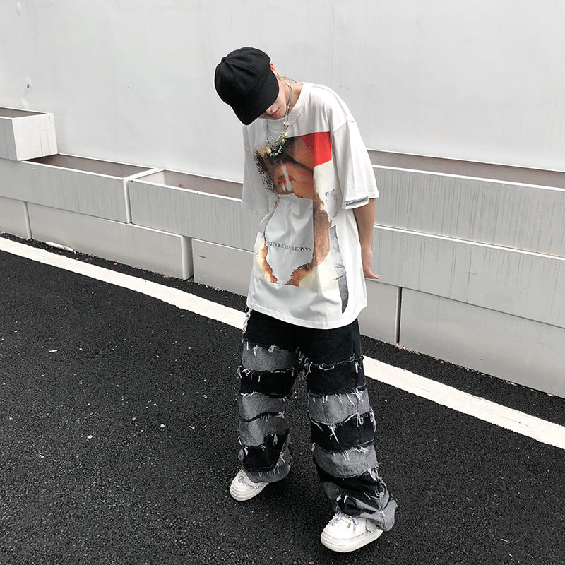 Hip Hop Lazy Style Tassel Jeans