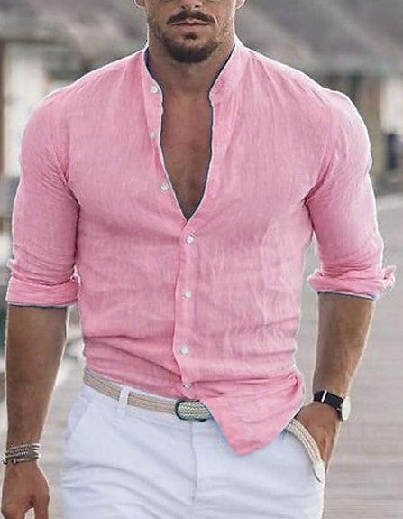 Solid Color Casual Long Sleeve Shirt