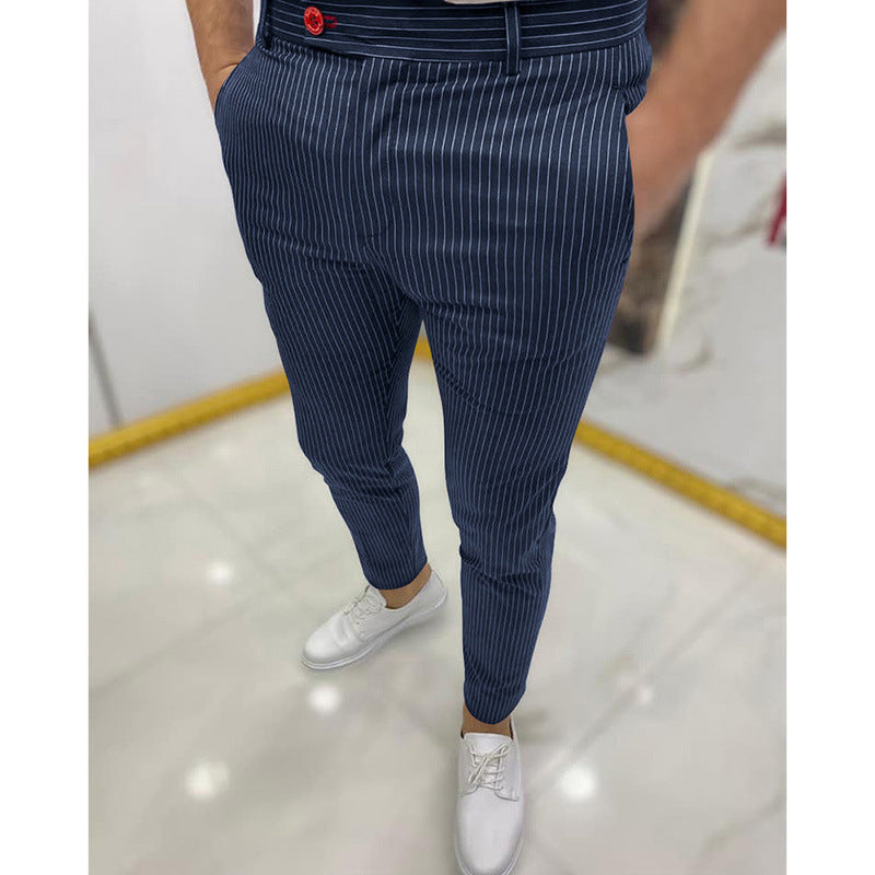 Thin Striped Slim Casual Men's Pants