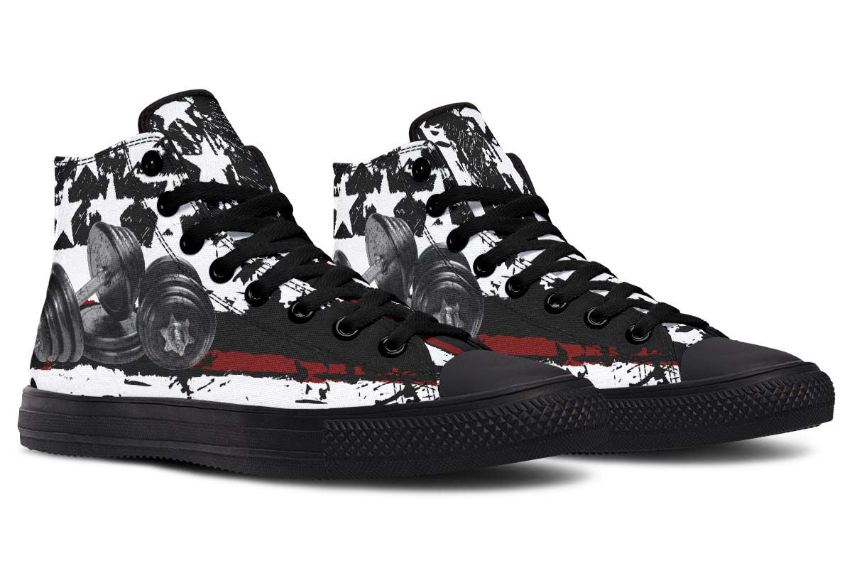 Zapatillas altas de lona con estampado de estrellas