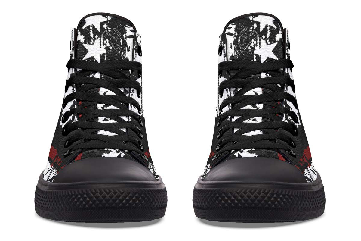 Zapatillas altas de lona con estampado de estrellas