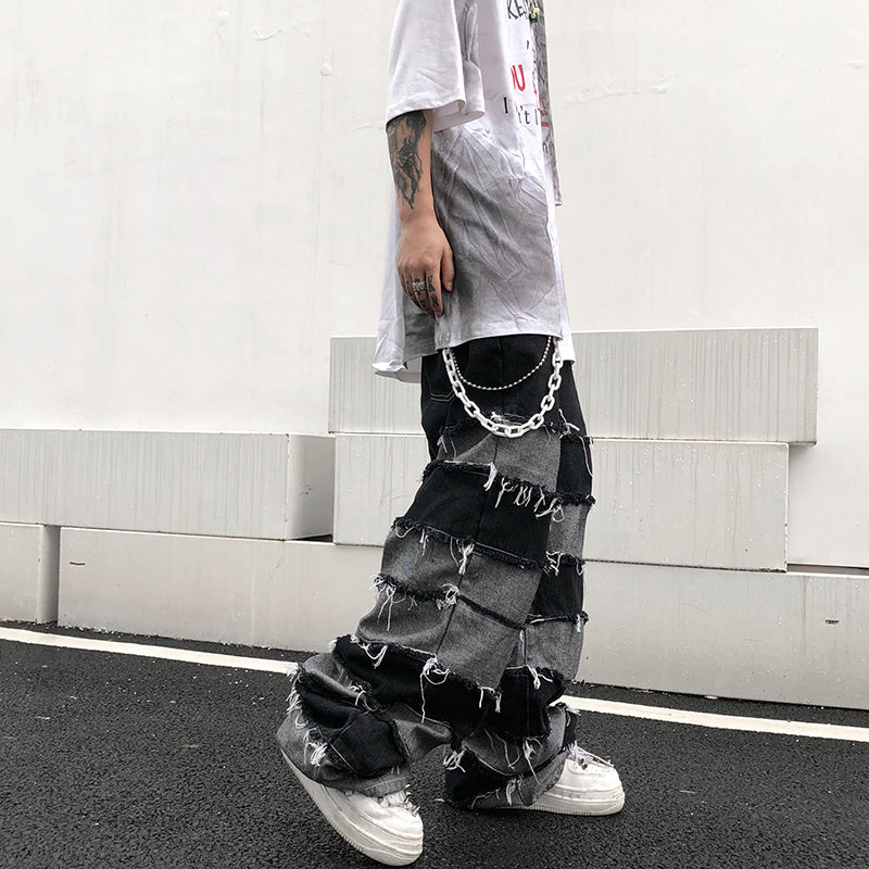 Hip Hop Lazy Style Tassel Jeans