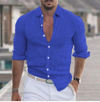 Solid Color Casual Long Sleeve Shirt
