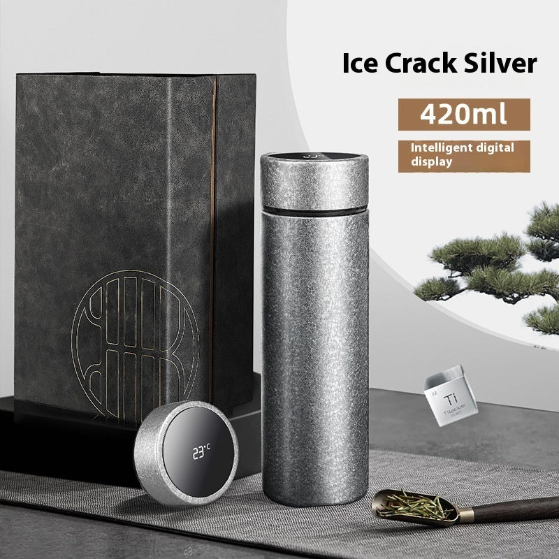 Pure Titanium Tea Water Separation Antibacterial Intelligent High-grade Gift Cup