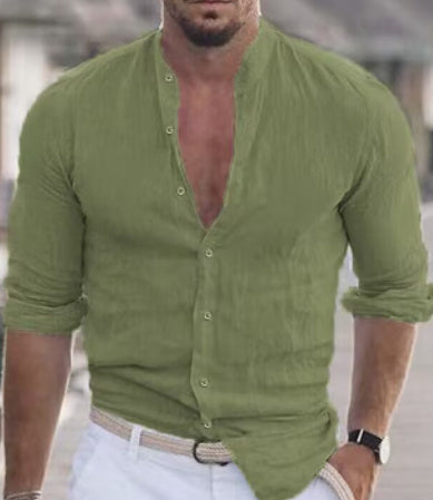 Solid Color Casual Long Sleeve Shirt