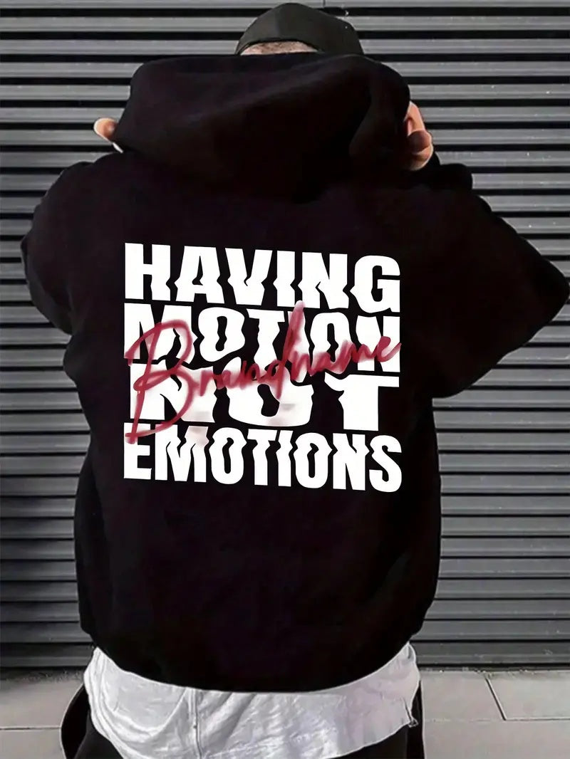 Slogan Design Printed Men's Hoodie