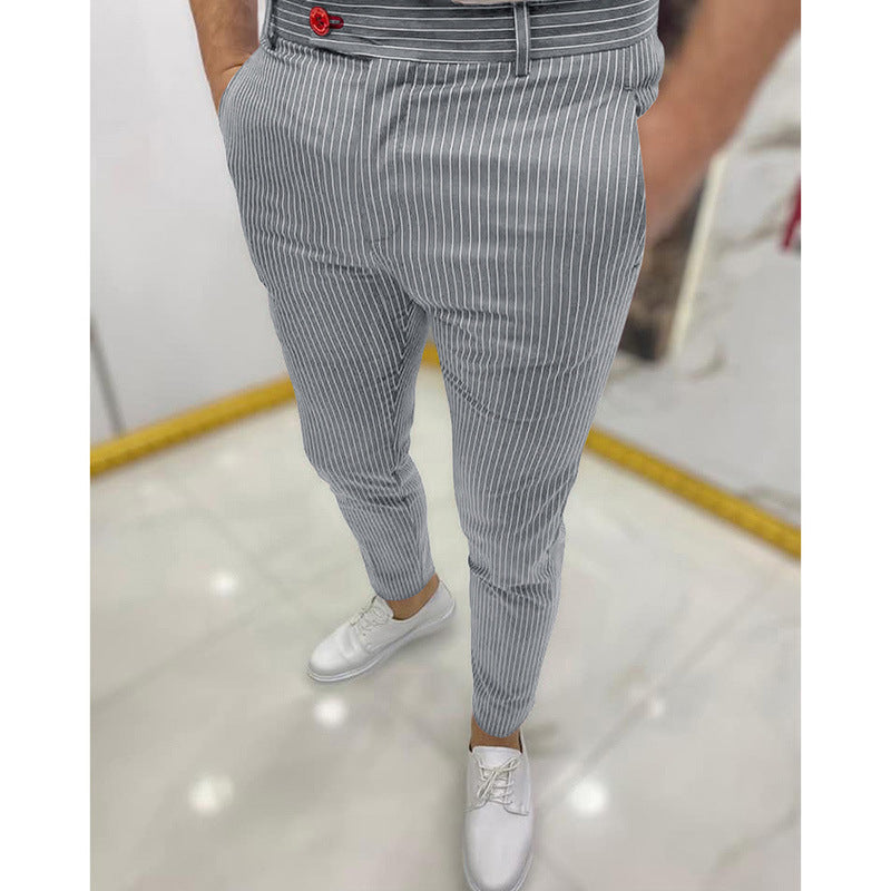 Thin Striped Slim Casual Men's Pants