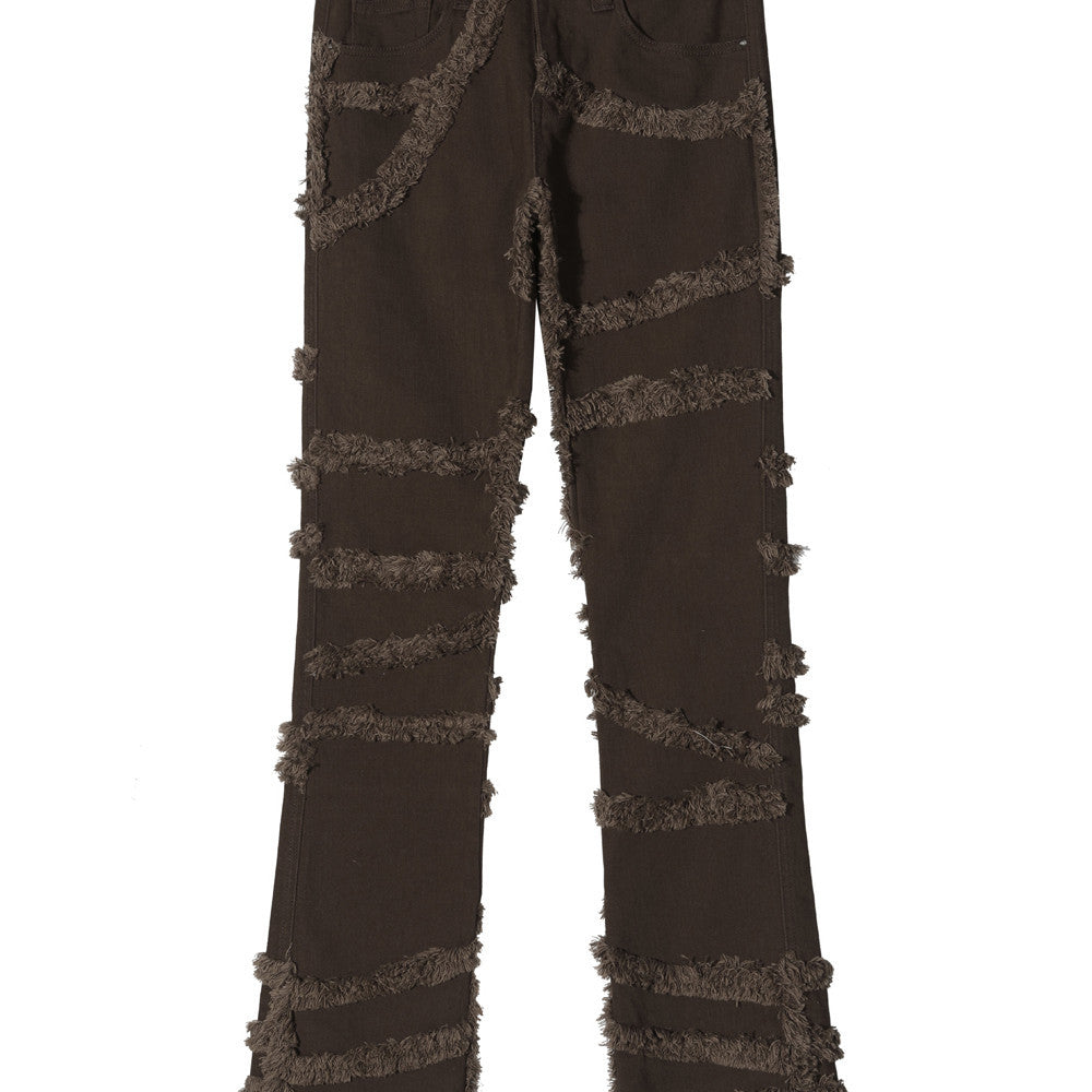 Hip-hop Raw Hem Micro Flared Jeans