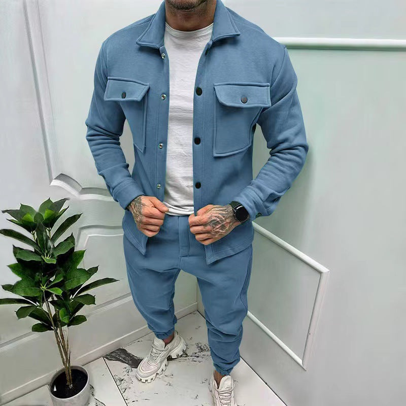 Conjunto de dos piezas de chaqueta de moda y pantalón casual