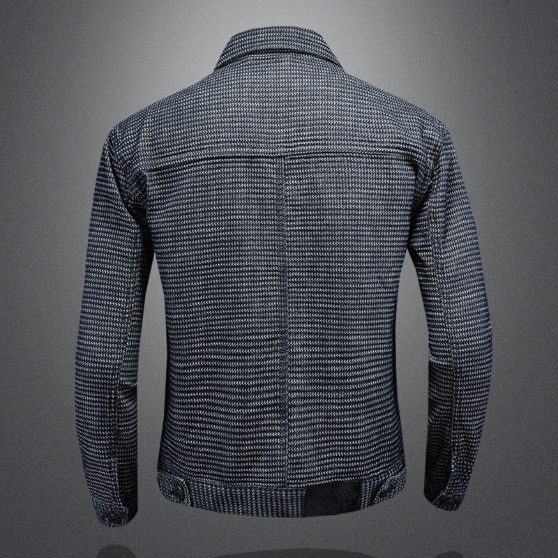 European And American Denim Coat Men's Fashion Fashion Lapel Motorcycle Jacket Casual All-matching