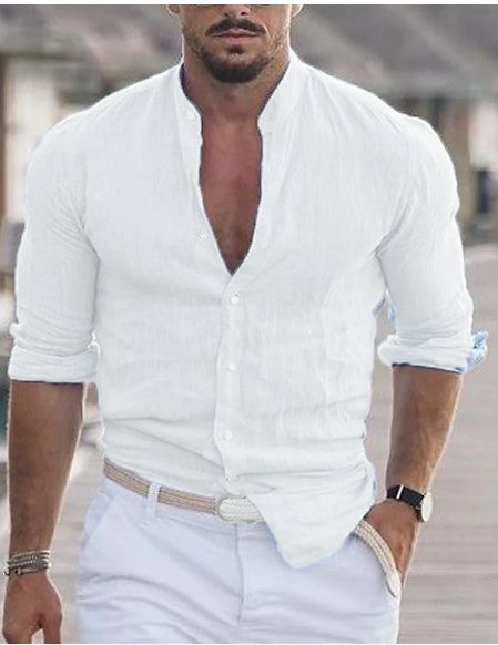 Solid Color Casual Long Sleeve Shirt