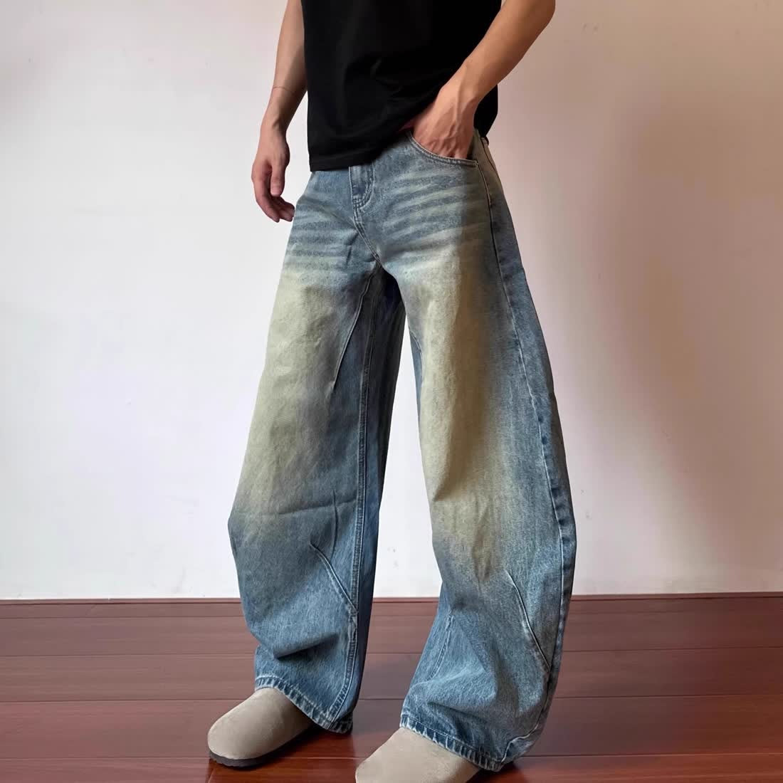 Deconstructed Designed Blue Jeans