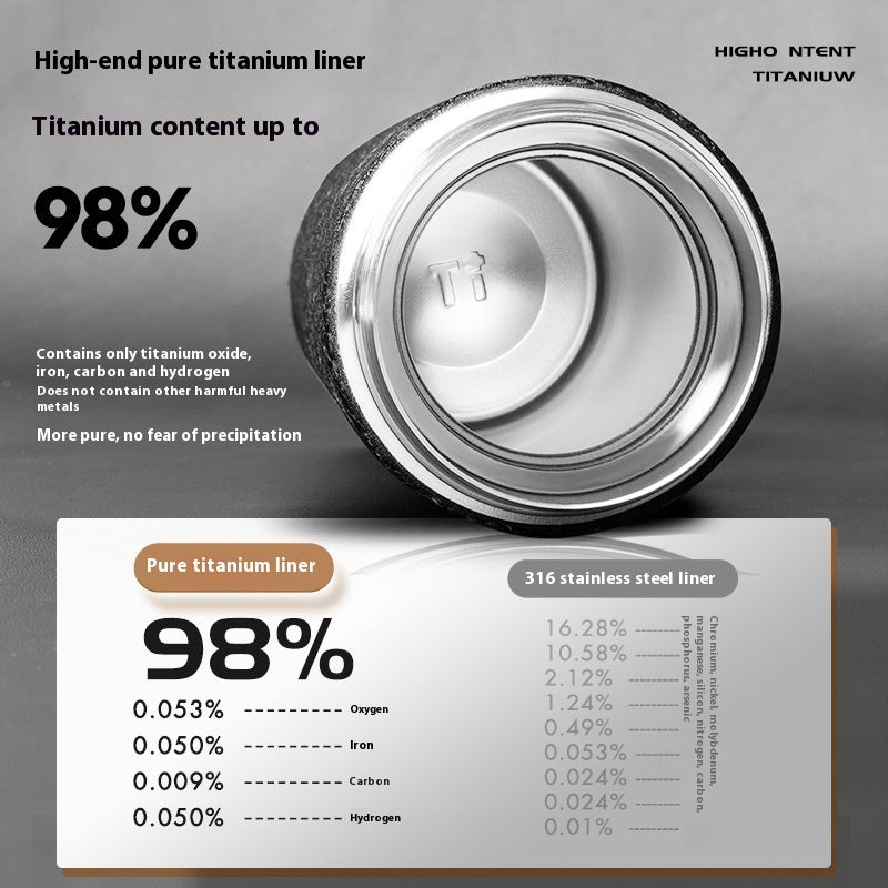 Pure Titanium Tea Water Separation Antibacterial Intelligent High-grade Gift Cup