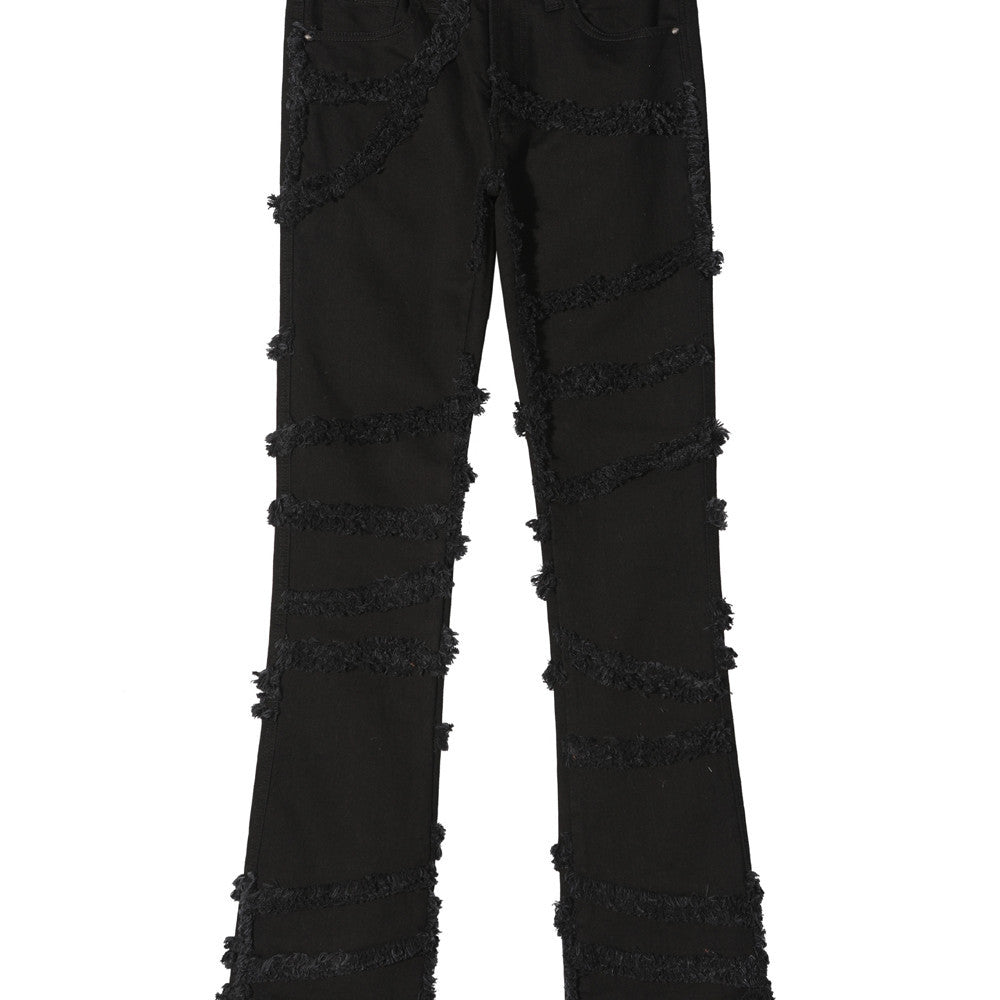 Hip-hop Raw Hem Micro Flared Jeans