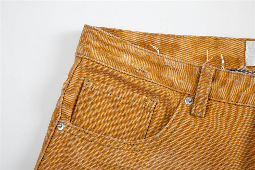 Fashion Washed Gradient Hole Jeans