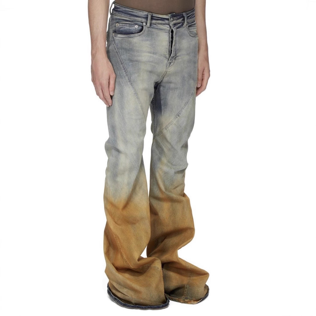 Men's Gradient Wide Leg Distressed Jeans