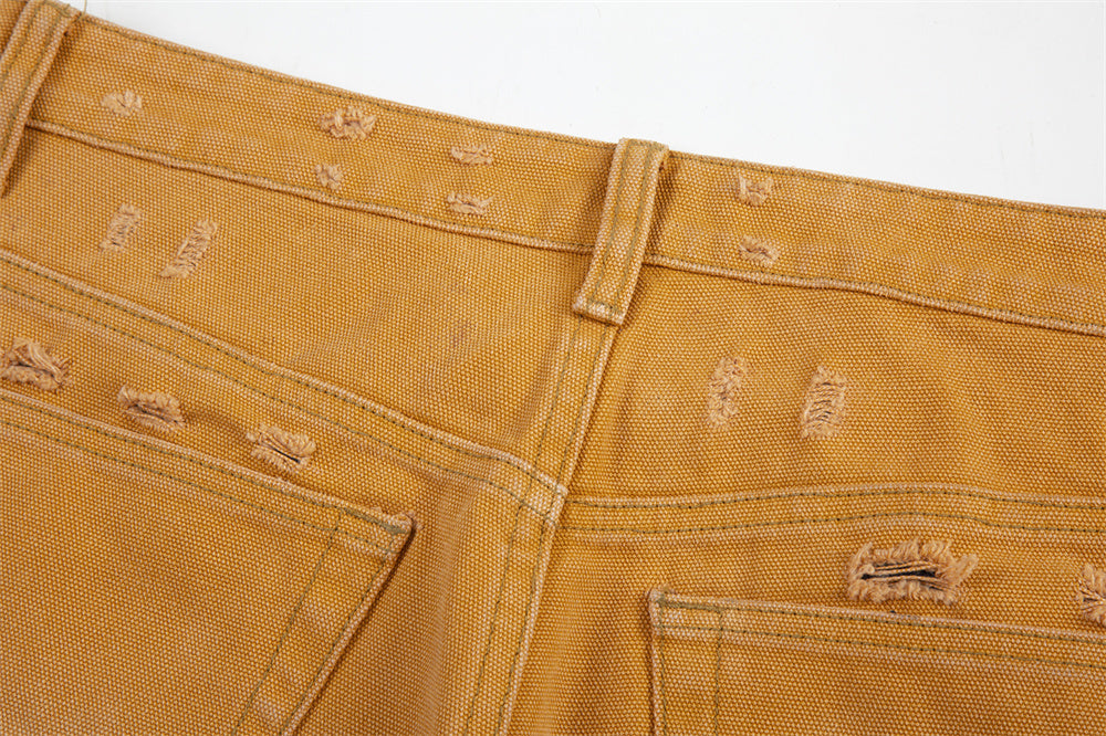 Fashion Washed Gradient Hole Jeans