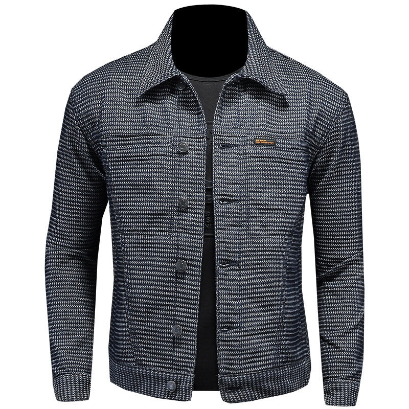 European And American Denim Coat Men's Fashion Fashion Lapel Motorcycle Jacket Casual All-matching