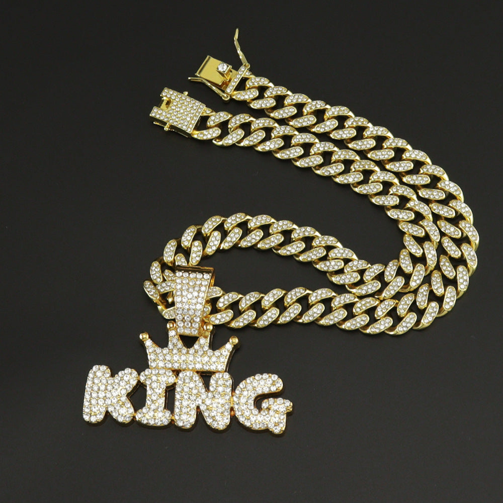 King Necklace With Diamond Pendant