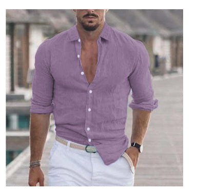Solid Color Casual Long Sleeve Shirt