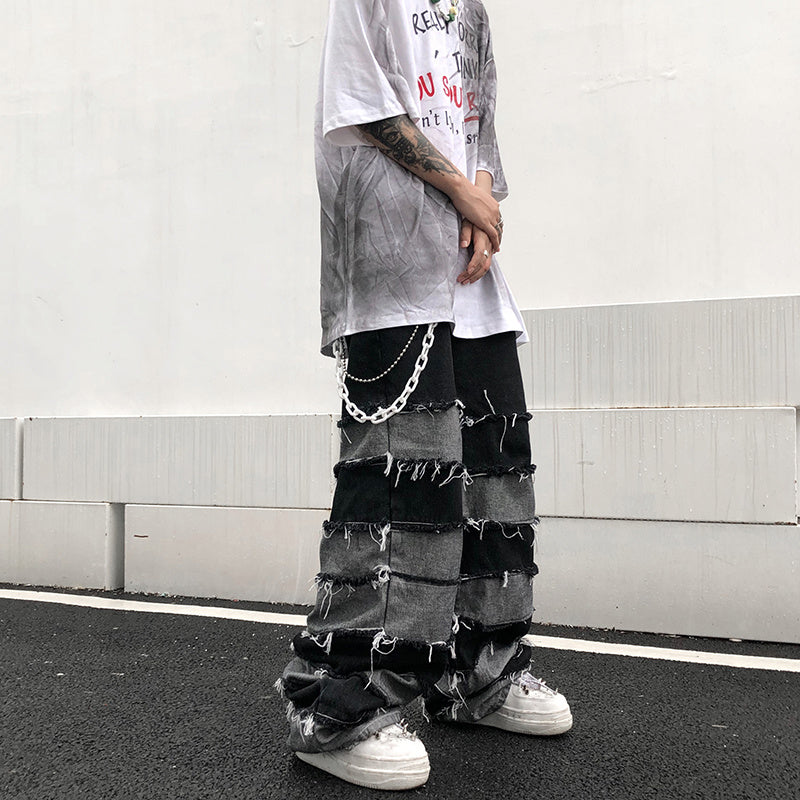 Hip Hop Lazy Style Tassel Jeans