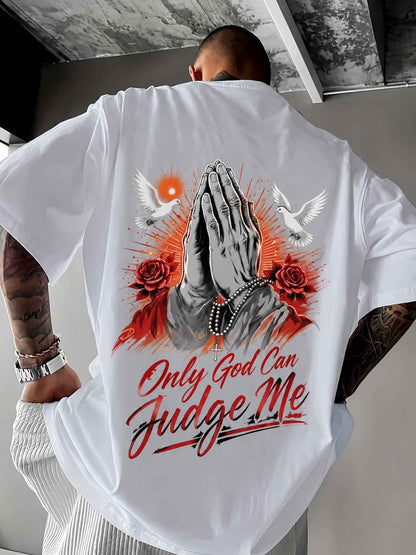 Gods Judgment Colorful Loose Street Style Mens Tee