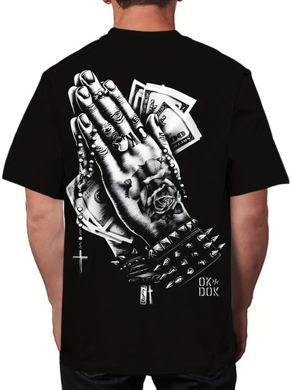 Men's Praying Hands Printed T-shirt