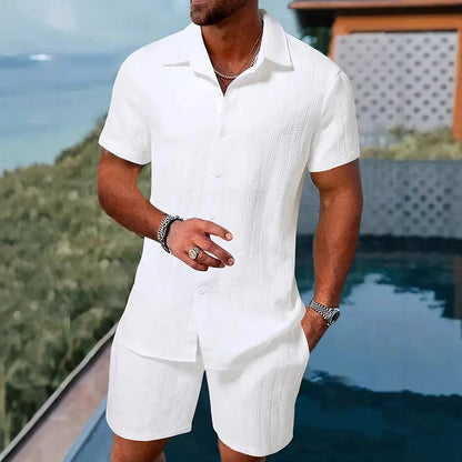 Jacquard Casual Solid Color Suit