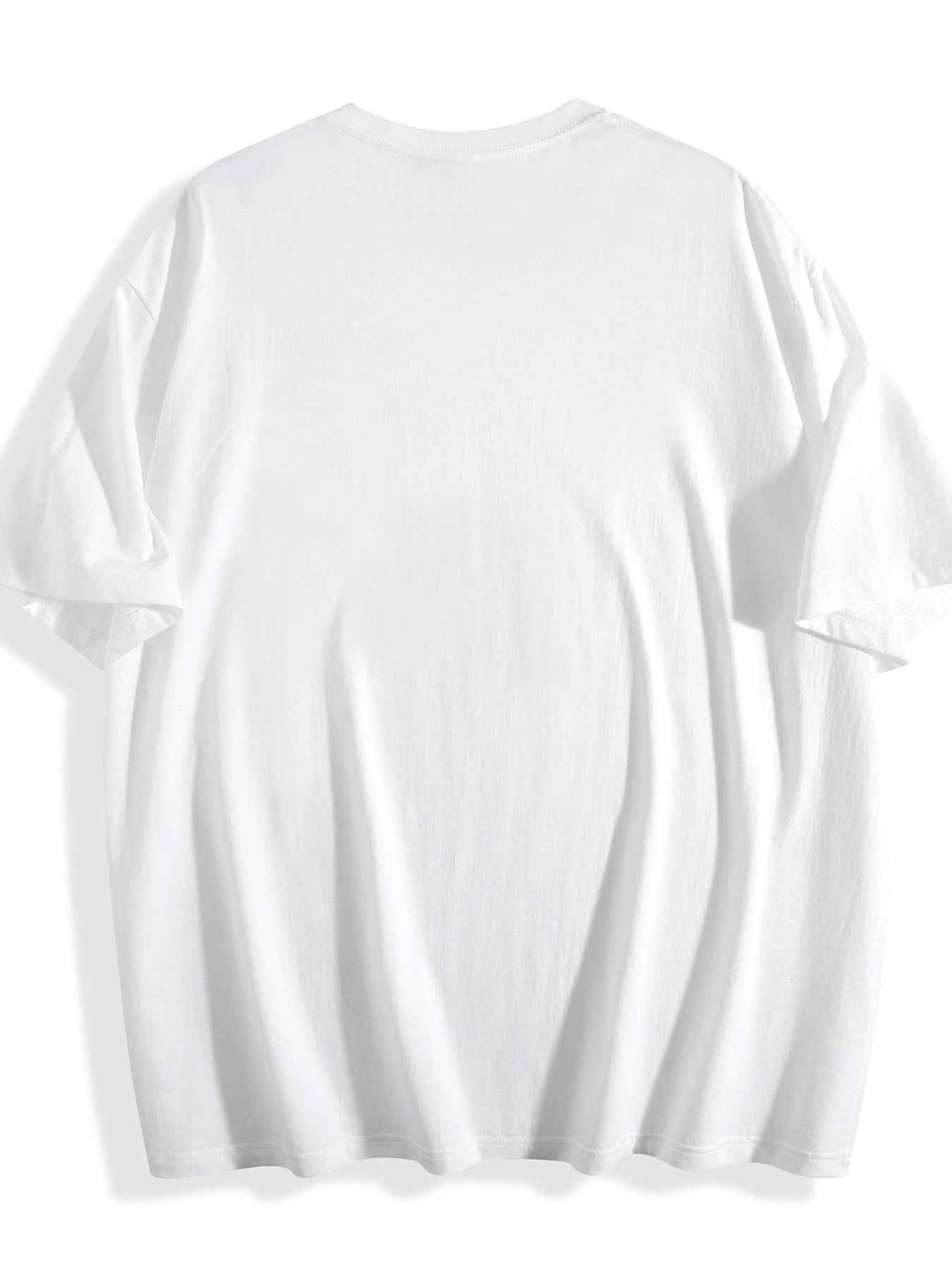 Mens Loose Fit Soft Round Neck Casual Streetwear Tee