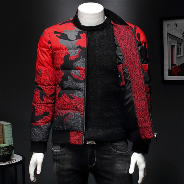 Chaqueta de plumón de pato con estampado de moda