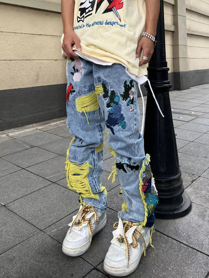Fried Street Straight Loose Draggle-tail Jeans