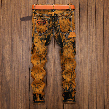 Men's Distressed Personality Straight Leg Jeans