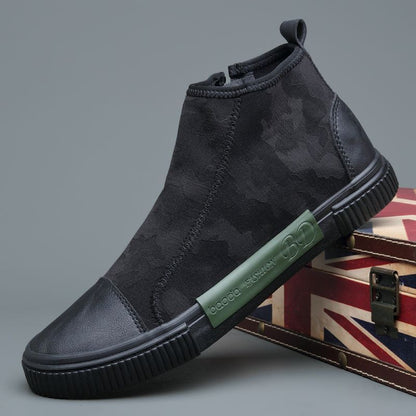 High-top Canvas Slip-on Lazy Camouflage Breathable Casual Shoes
