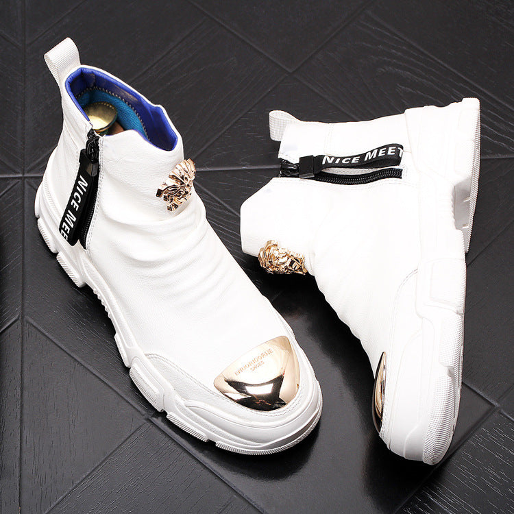 High-Top  Men's Round Toe Shoes