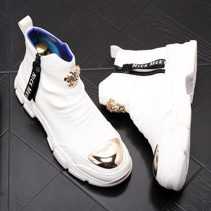 Zapatos de caña alta con punta redonda para hombre