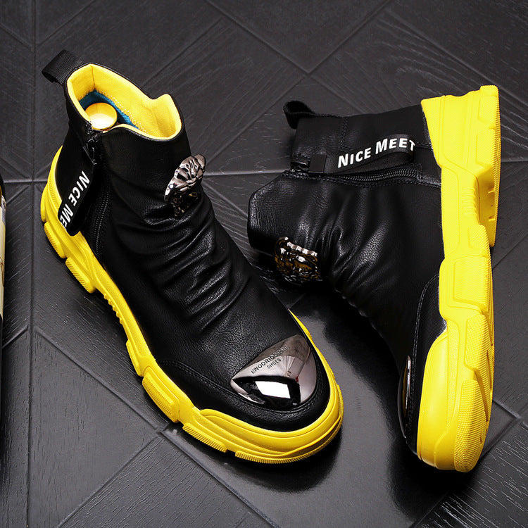 High-Top  Men's Round Toe Shoes