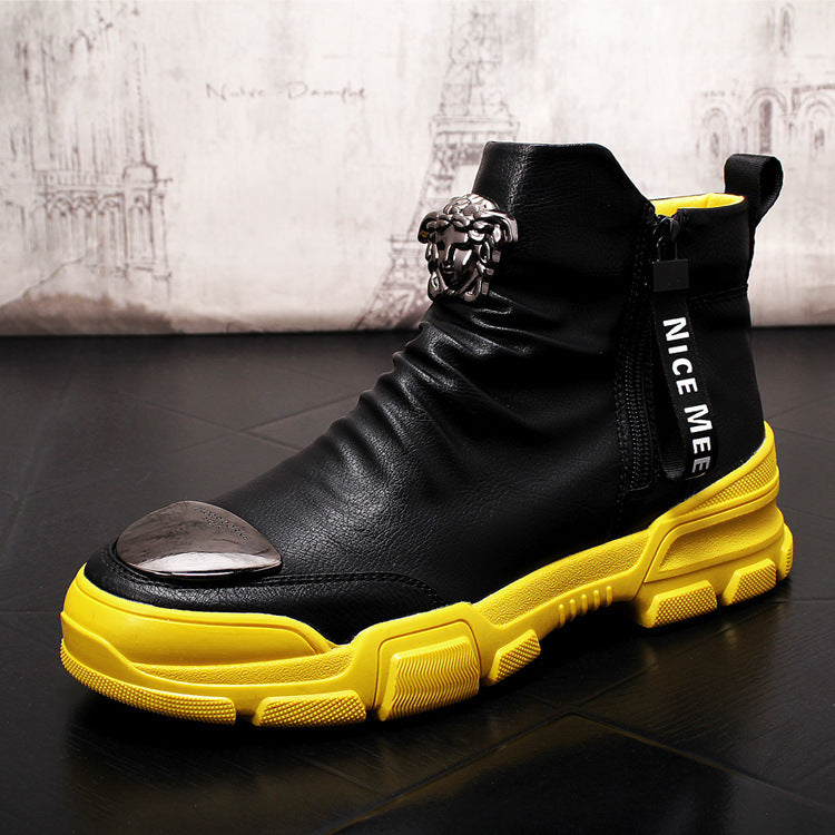 High-Top  Men's Round Toe Shoes