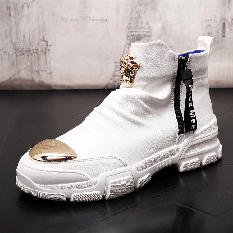 High-Top  Men's Round Toe Shoes
