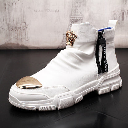 Zapatos de caña alta con punta redonda para hombre