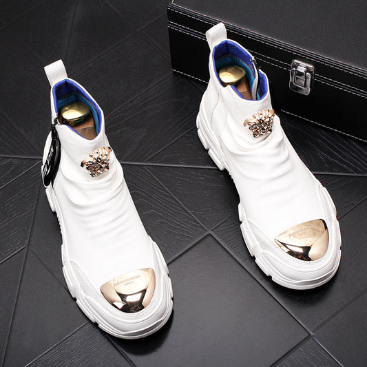High-Top  Men's Round Toe Shoes