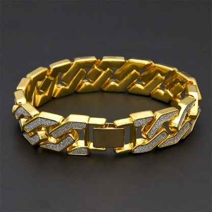 Rhinestone Cuban Hip Hop Glitter Geometric Shape Bracelet