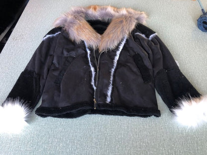 Men's Faux Fur Collar Long Sleeve Jacket